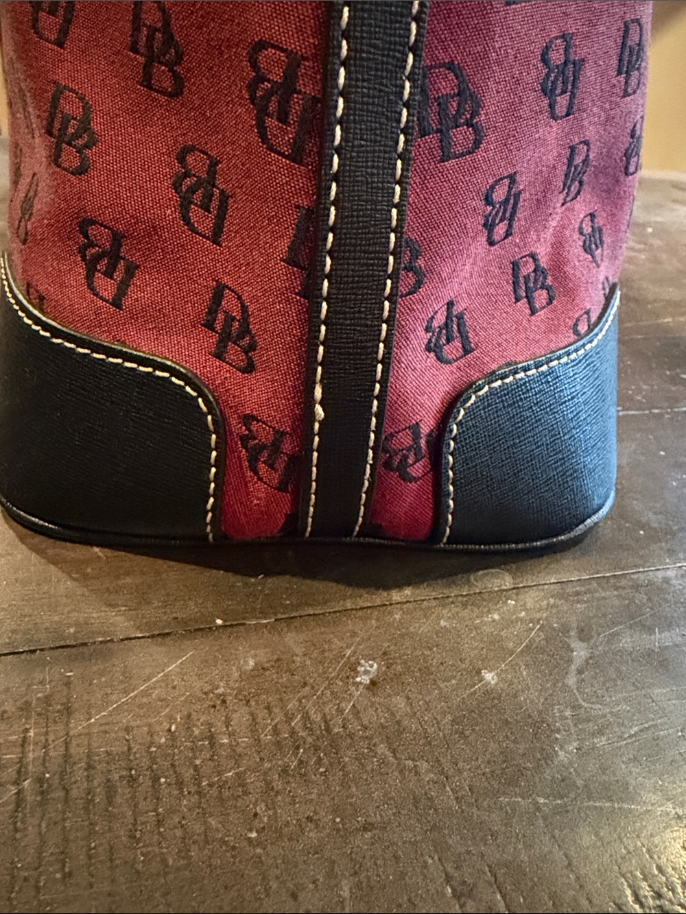 Dooney & Bourke Burgundy Monogram Shoulder Hobo - Picture 3 of 16